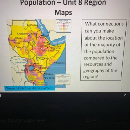 What connections

can you make
about the location
of the majority of
the population
compared to th
