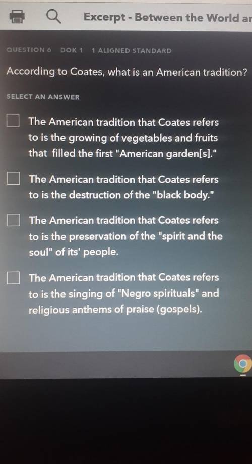 According to Coates, what is an American tradition?​