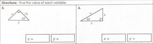 There's 2 questions here that need to be answered.
Find the value of each variable.