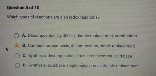 Which types of reactions are also redox reactions?​
