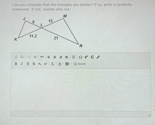 Can you conclude that the triangles are similar?
