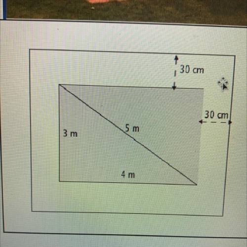 Calculating area of rectangle with a diagonal of 5m height of 3m and length of 4m