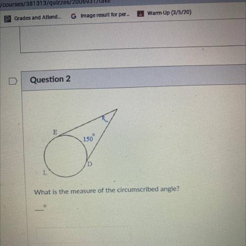 What is the measure of the circumscribed angle?
