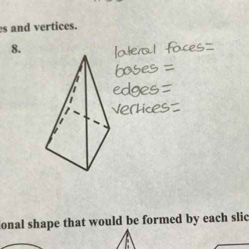 What is the number lateral faces, bases, edges and vertices? Pls I need this ASAP