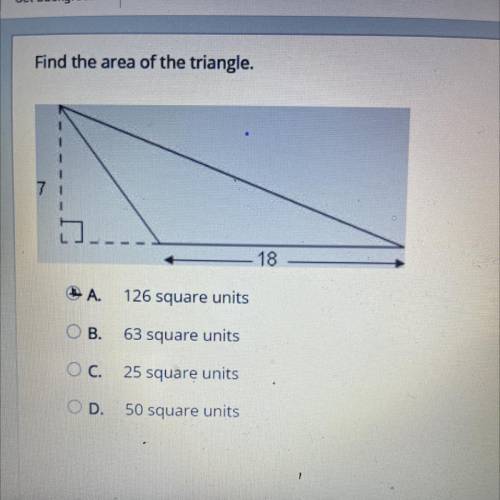 Find the area of the triangle .