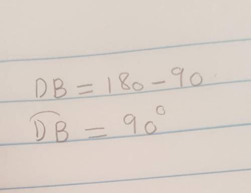 Find the measure of arc DB in circle P