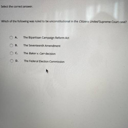 Please helpppp! Which of the following was ruled to be unconstitutional in the citizens United Supr