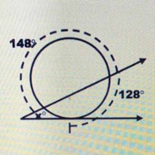 What is the positive difference of the two arcs inside the angle
