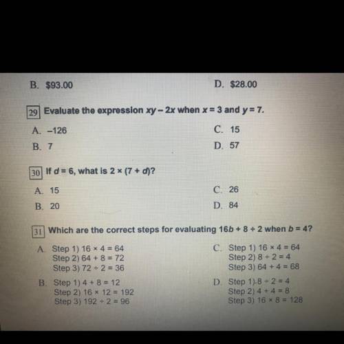Can y’all help me on question 30?!