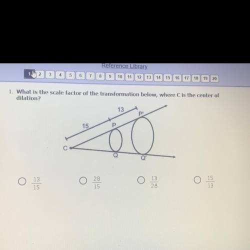 What is the factor of the transformation below, where C is the center of dilation