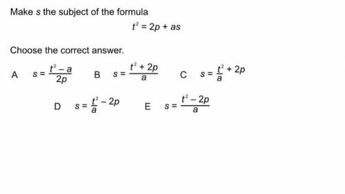 Make s the subject of the formula