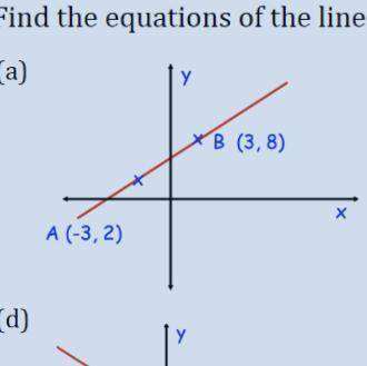 Find the equation of lines on graph