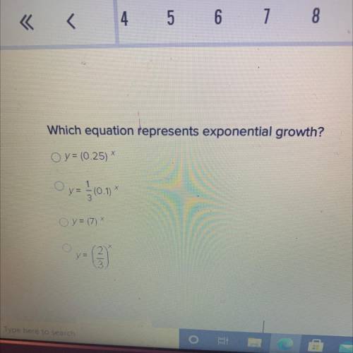 Which equation represents exponential growth?
