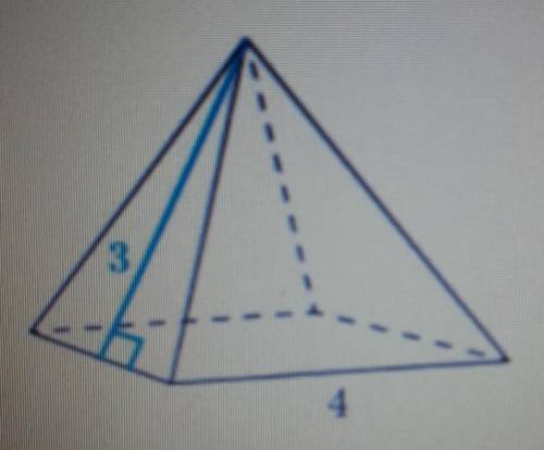 Find the surface area of the square pyramid shown below.​