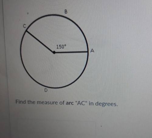 Find the measure of arc AC in degrees​