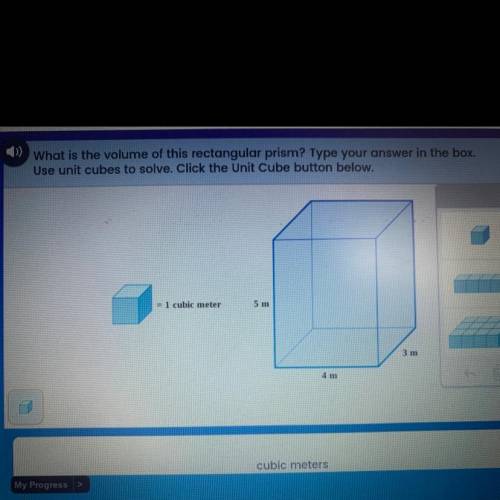 | What is the volume of this rectangular prism? Type your answer in the box.

Use unit cubes to so
