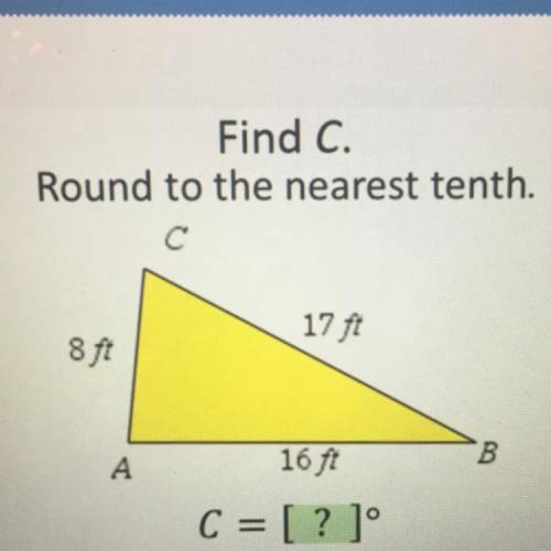 Find c.
Round to the nearest tenth.