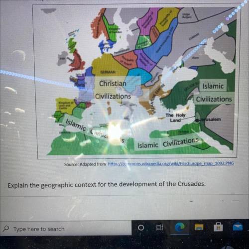 Explain the geographic context for the development of the crusades.