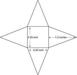The net of a square pyramid is shown 
what is the surface area of the figure?