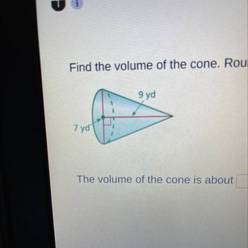 Find the volume of the cone. Round your answer to the nearest tenth. The volume of the cone is abou