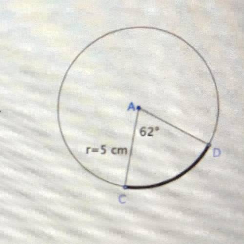 Provide the arc length of arc CD. Please round to one decimal place.