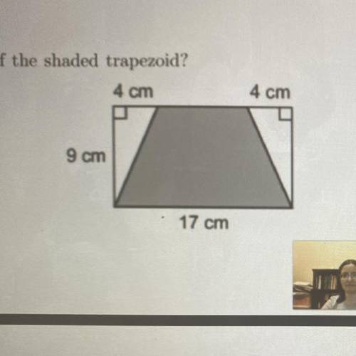 What is the area of the shaded trapezoid?