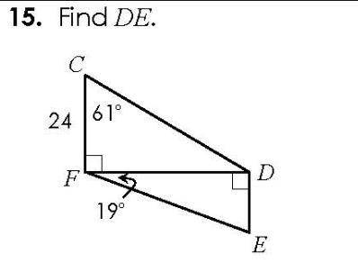 Find DE (trigonometry)