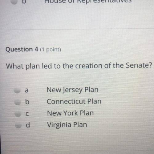 What plan led to the creation of the senate?