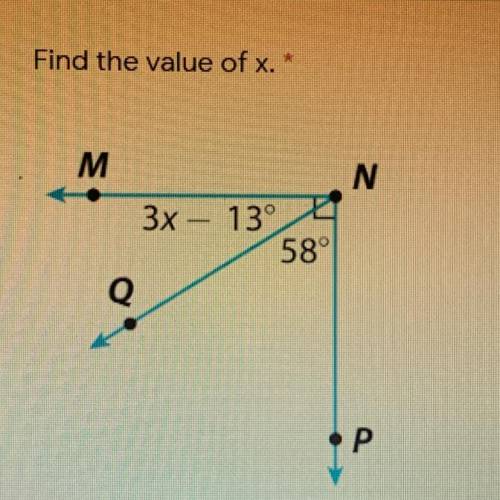 Find the value of x.
A. X = 90
B. X = 32
C. X = 30
D. X = 15