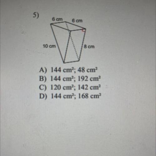 Hello, i need help on finding the lateral and total surface are of this shape.