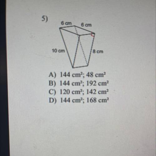Hello, I need help on finding the surface area and total surface area of this shape