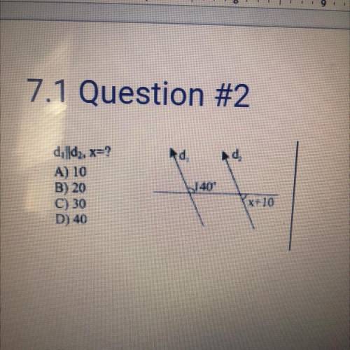 Can anyone help D1||D2, x=???