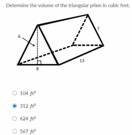Determine the volume of the triangular prism in cubic feet