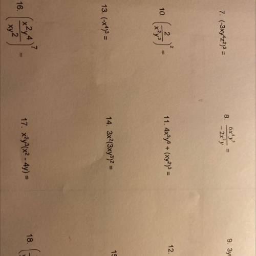Please help me solve the exponents please