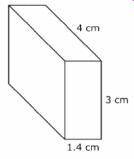 Find the volume of the rectangle prism in cubic centimeters