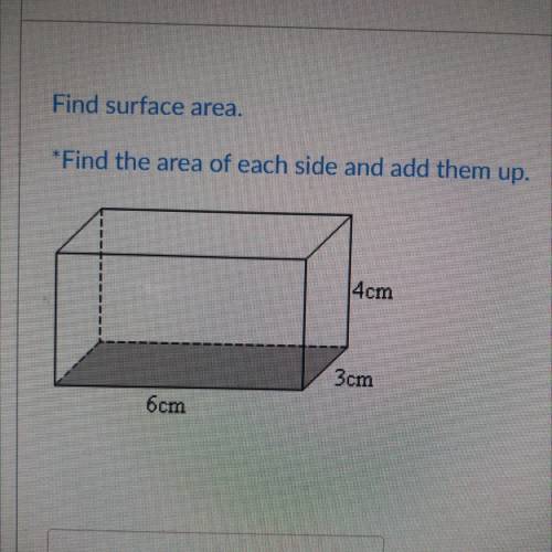 Find the surface area 
*find the surface area and add them up*