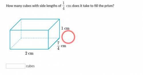 How many cubes with side lengths of 1/4 cm does it take to fill the prism?