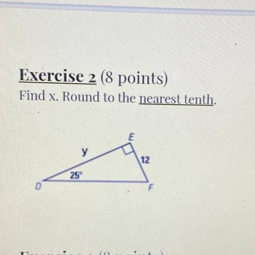 Can someone help me with this I’m really bad in geometry

Find Y Round to the nearest tenth.
у
12