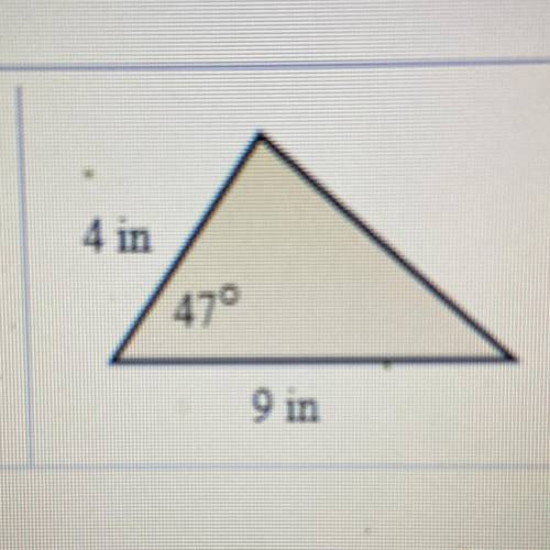 What is the area of the triangle at the right?
