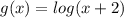 g(x)= log(x+2)