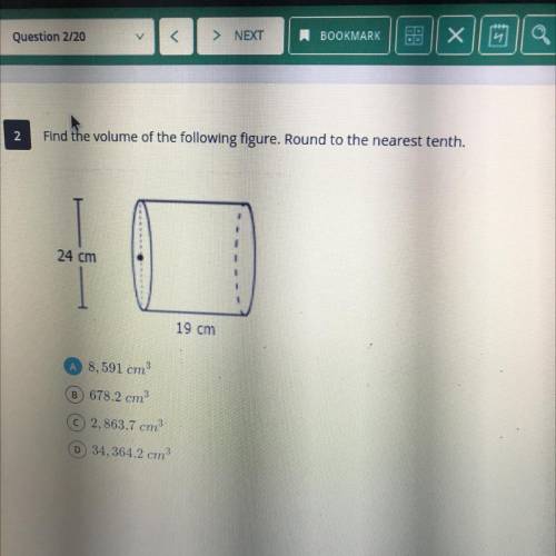 Find the volume of the following figure. Round to the nearest tenth.