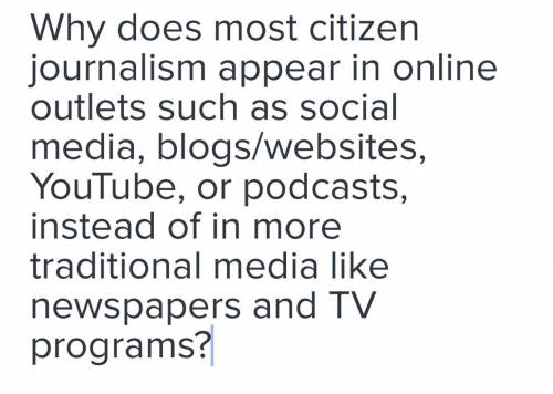 Can you answer this question for my journalism class?