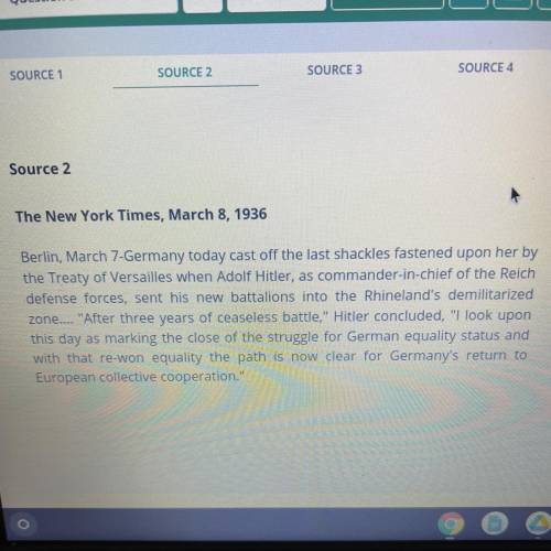 Using Source 3, how are the Treaty of Versailles and the Nazi party related?

A) The Treaty and th