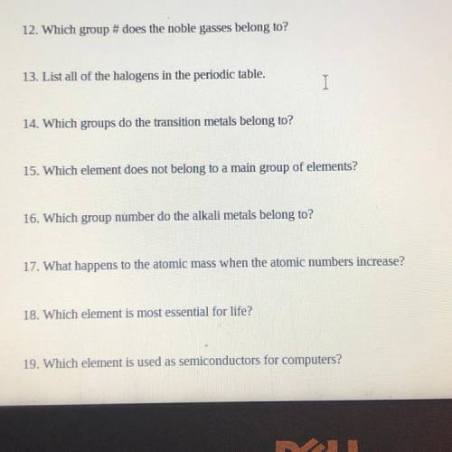 8 Questions need help this is for chemistry it’s due today  Points are added