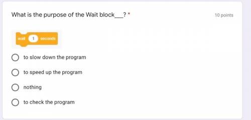 What is the purpose the wait block?