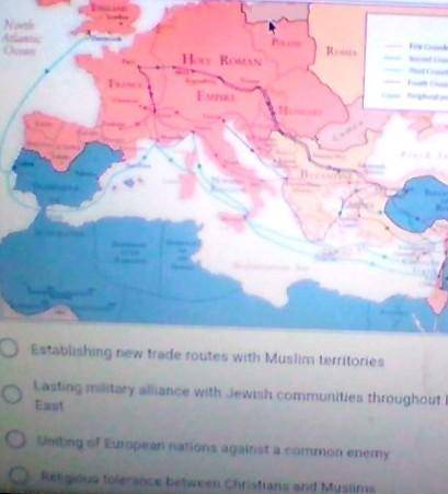 The following map on the First Crusade would best be used to support which important outcome of the