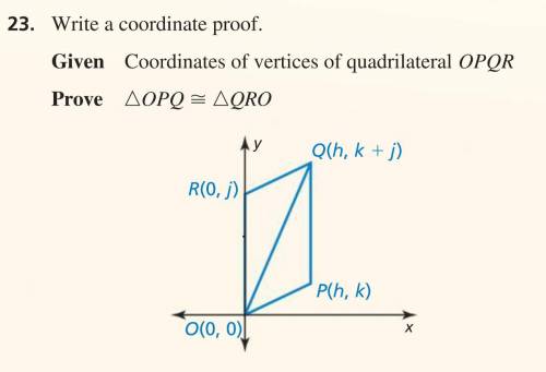 Write a coordinate proof to prove OPQ is congruent to QRO