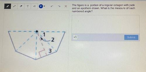 Please help me solve this

The figure is a portion of a regular octagon with radii
and an apothem