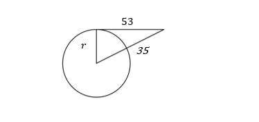 Determine the radius of the circle below.