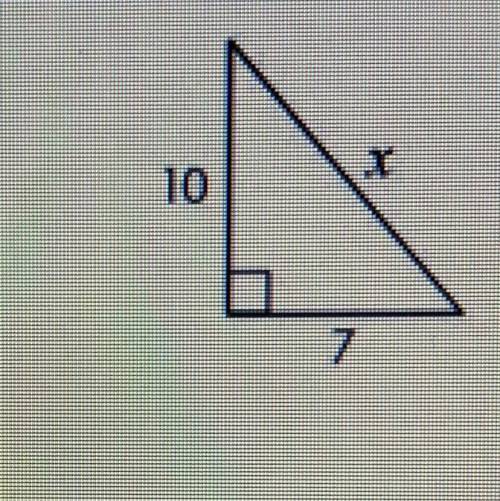 Pythagorean theorem and Converse; find the value of x.